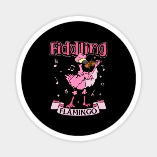 Fiddling Flamingo - Flamingo on the fiddle Magnet